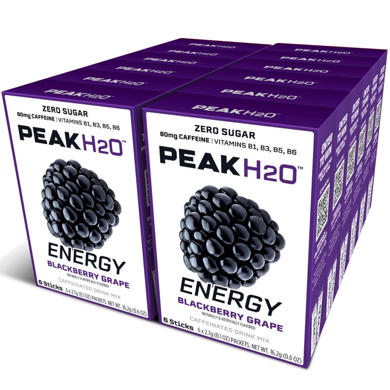 Juicy Mixes PeakH20 Electrolytes Powder Hydration Packets | Blackberry | 72 Servings | Sugar Free Water Flavor Packets for Workout Recovery - Image 1